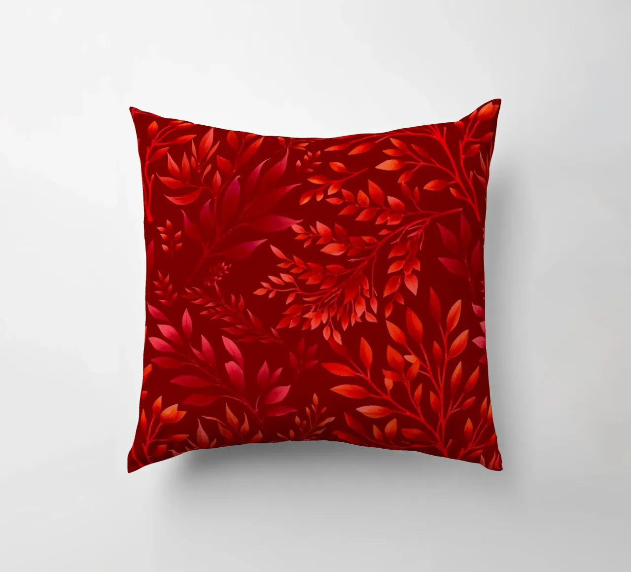 Branches Botanical Print Burgundy decorative cushion by SilverPegasus