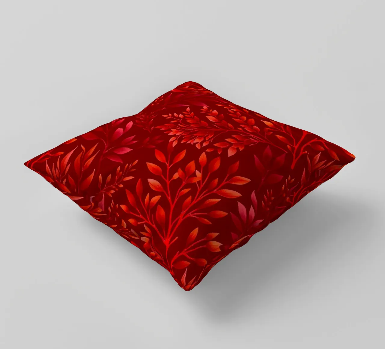 Branches Botanical Print Burgundy decorative cushion by SilverPegasus