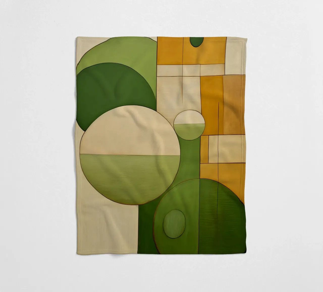 Forme astratte in colori verdi coperta in pile da Imagine