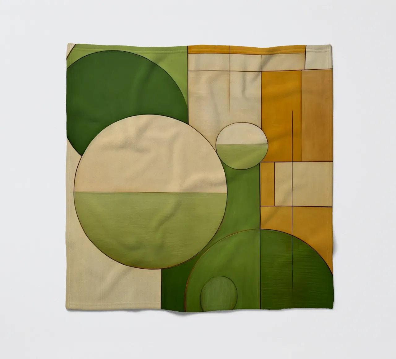 Forme astratte in colori verdi coperta in pile da Imagine