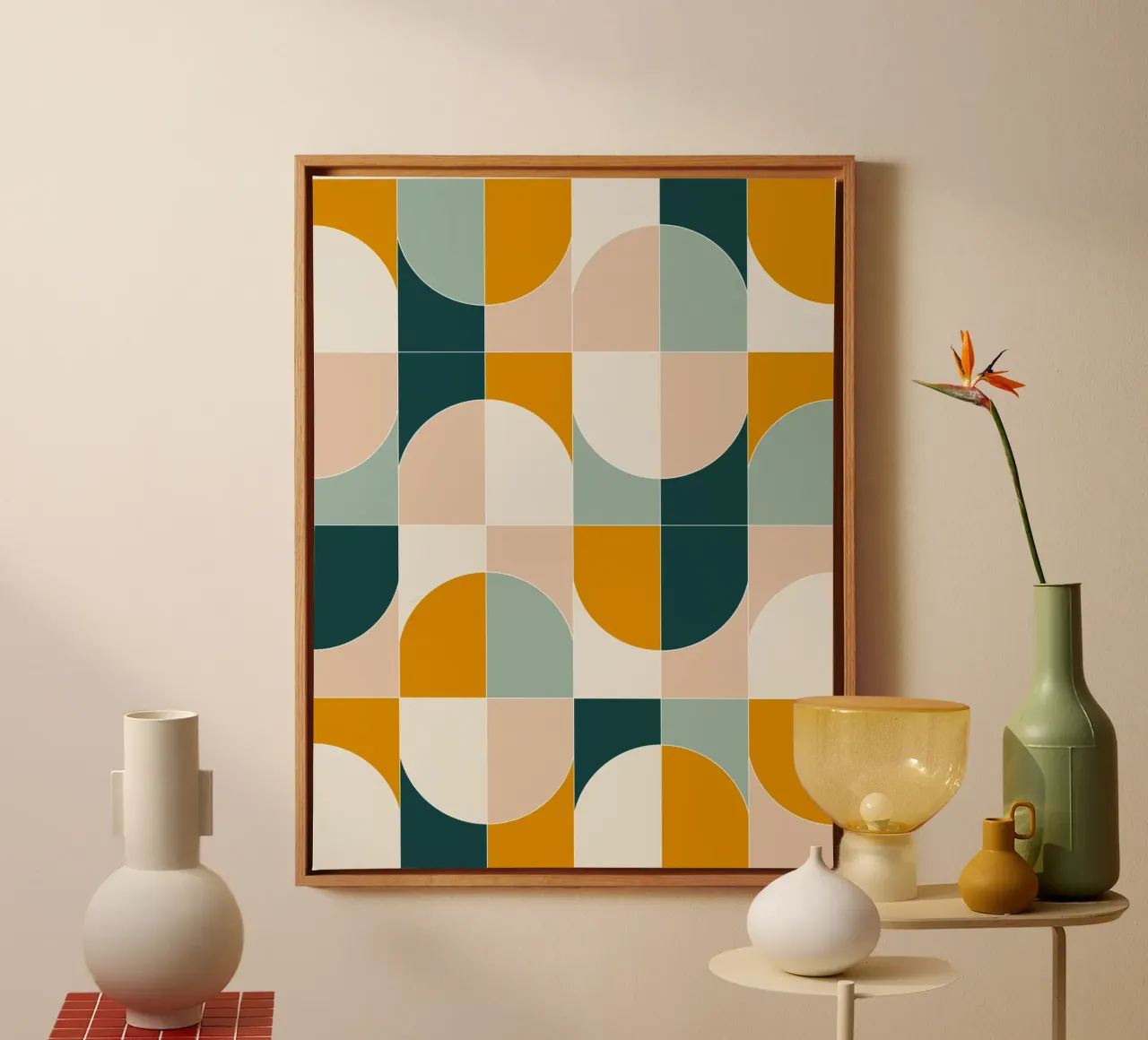 Bold Geo Tiles 01 canvas by designdn