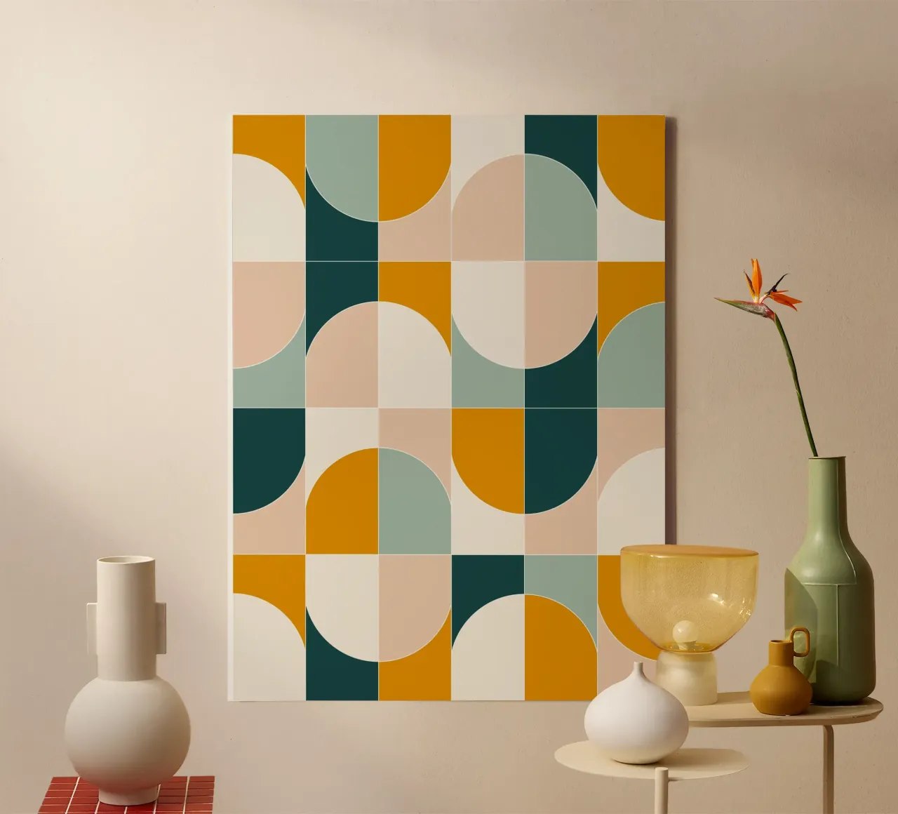 Bold Geo Tiles 01 canvas by designdn