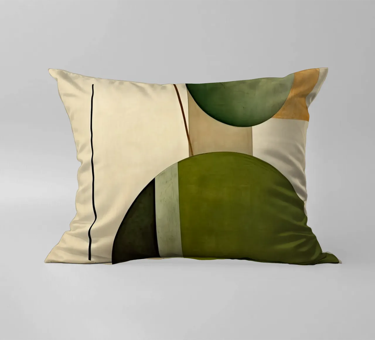Forme astratte con verde e marrone cuscino da Imagine