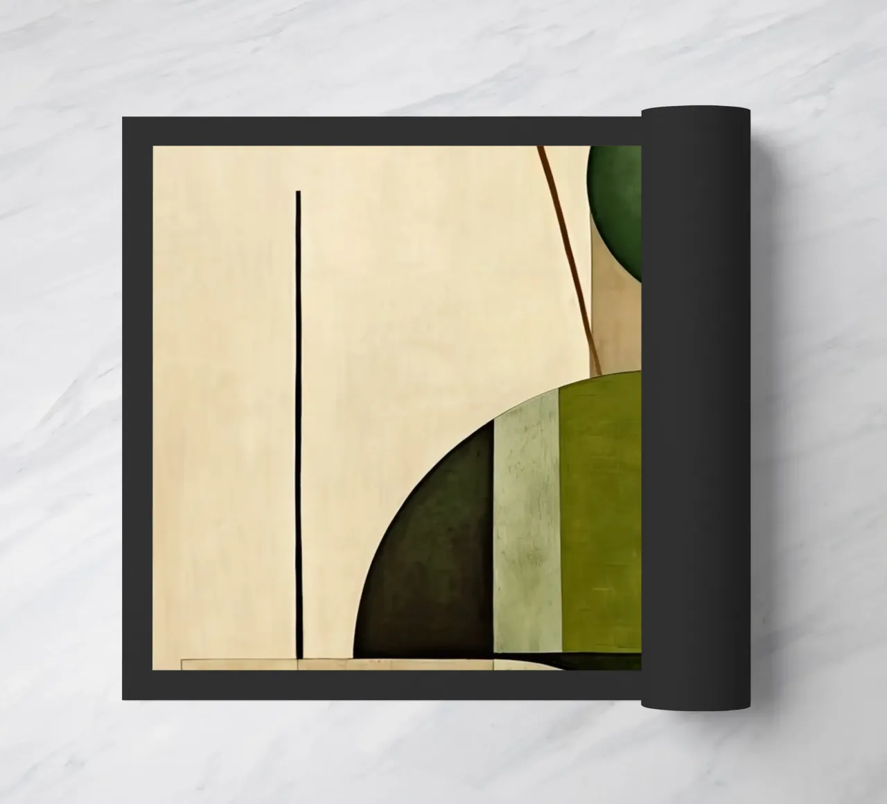 Forme astratte con verde e marrone zerbino da Imagine