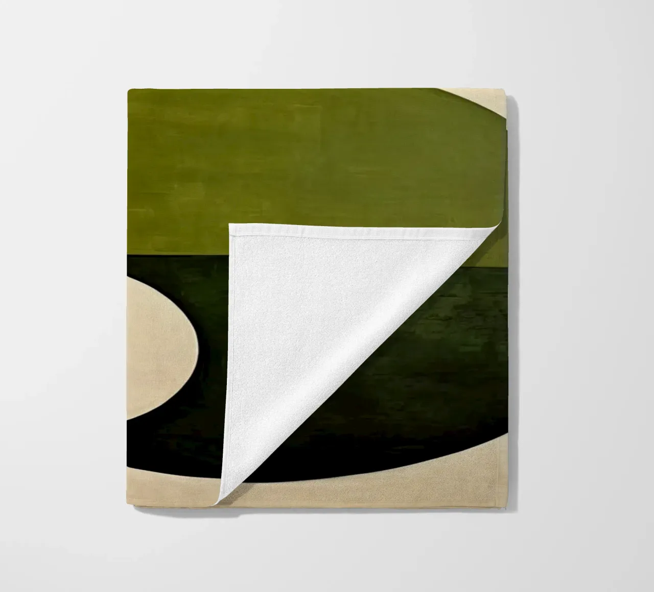 Forme astratte con verde e marrone telo mare da Imagine