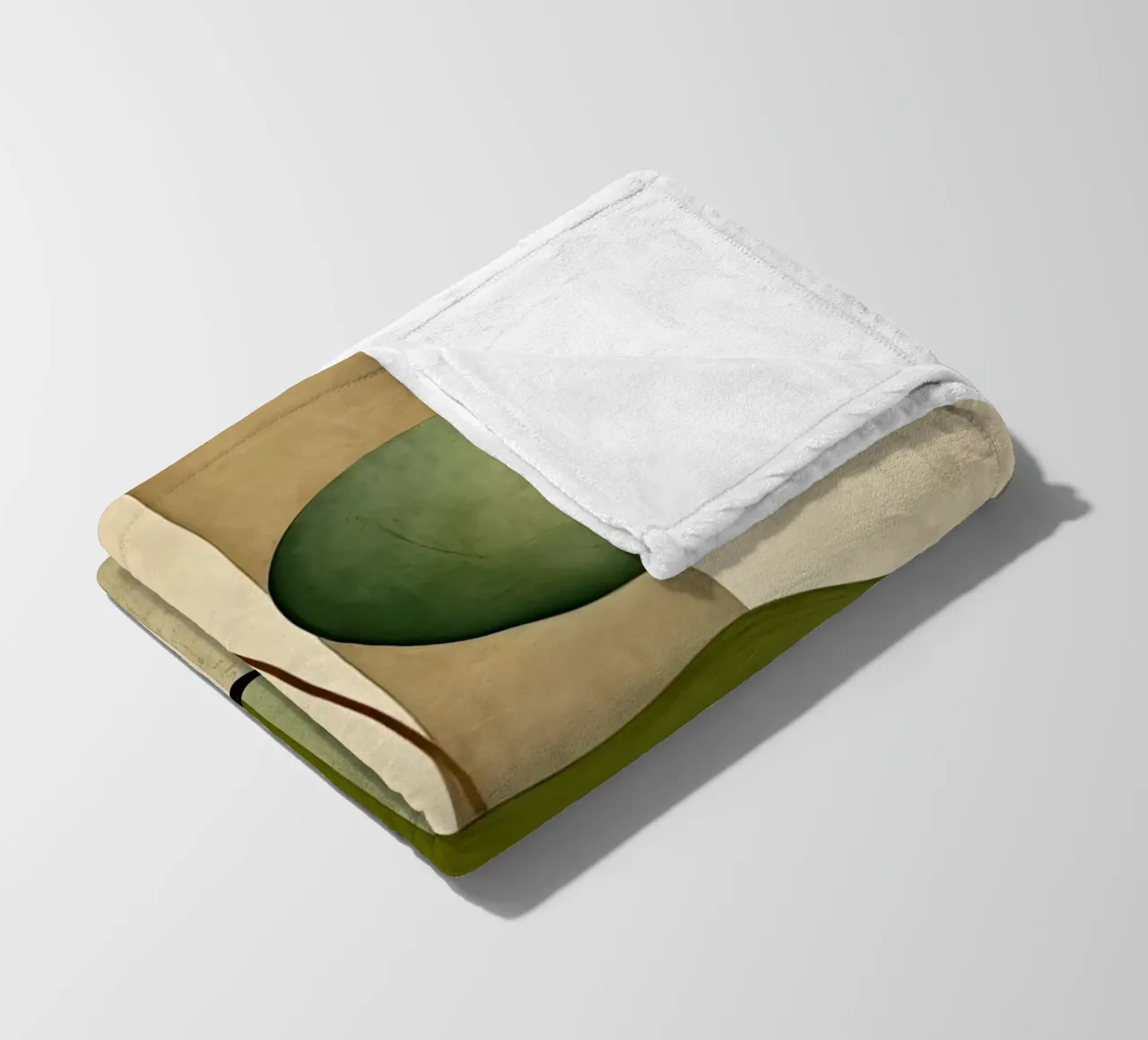 Forme astratte con verde e marrone coperta in pile da Imagine