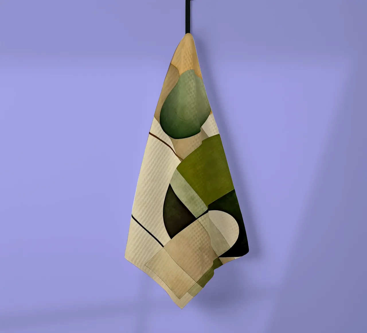Forme astratte con verde e marrone canovaccio da cucina da Imagine