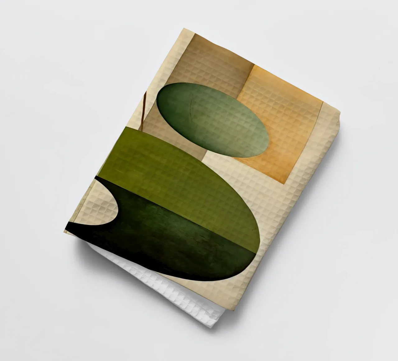 Forme astratte con verde e marrone canovaccio da cucina da Imagine