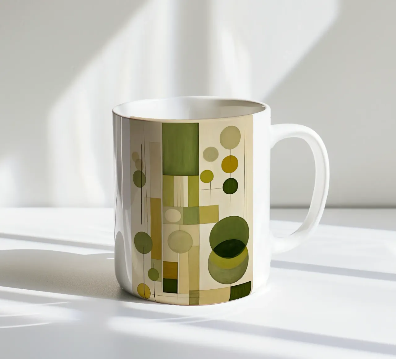 Forme astratte in colori verdi tazza in ceramica da Imagine