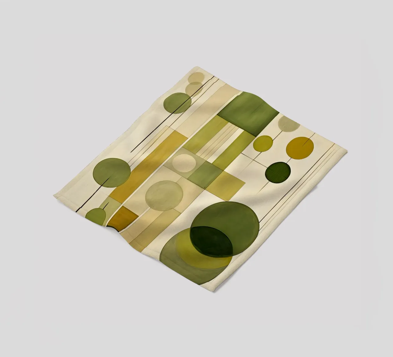 Forme astratte in colori verdi coperta in pile da Imagine