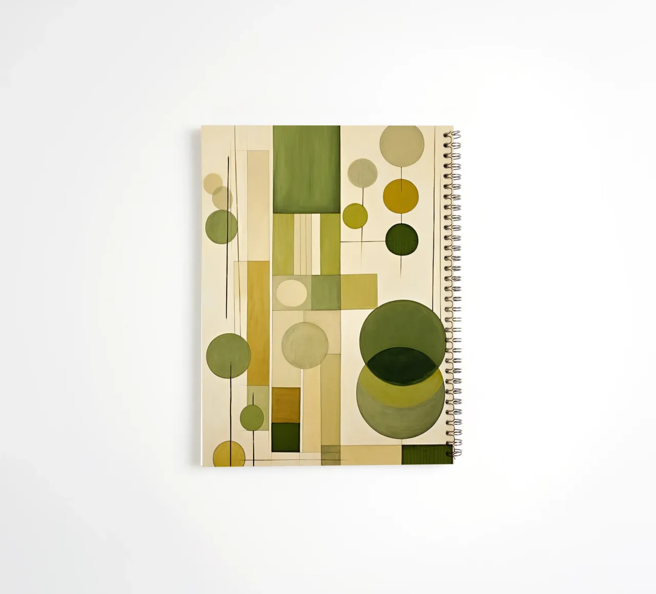 Abstract shapes in green colours spiral notebook by Imagine