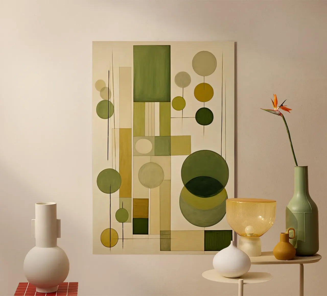 Forme astratte in colori verdi plexiglass da Imagine