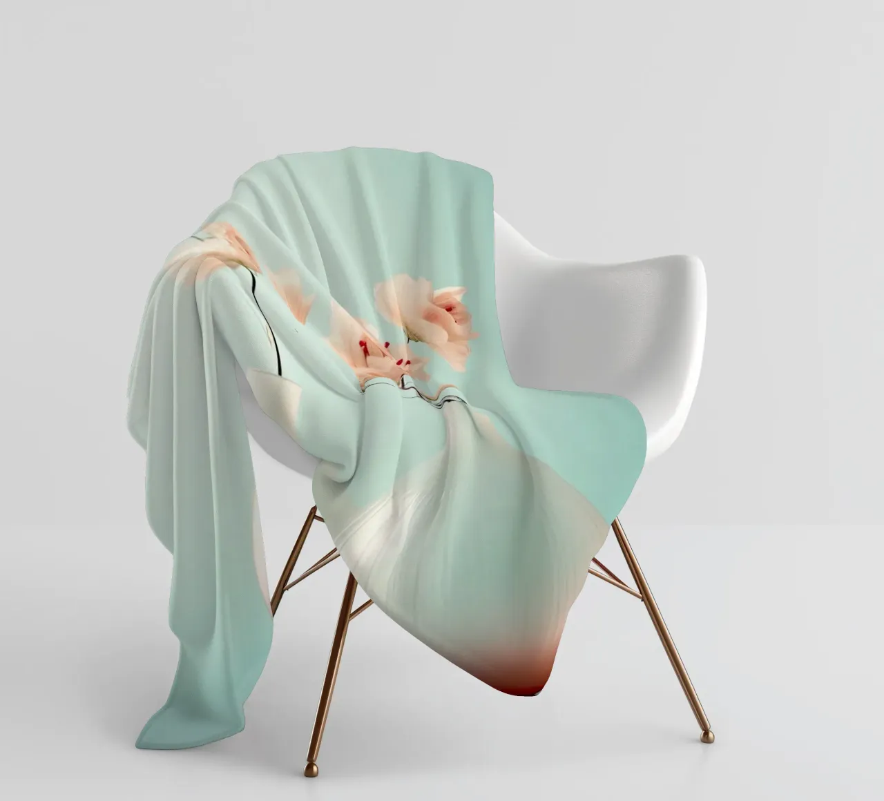 Una natura morta con sfondo blu coperta in pile da Imagine