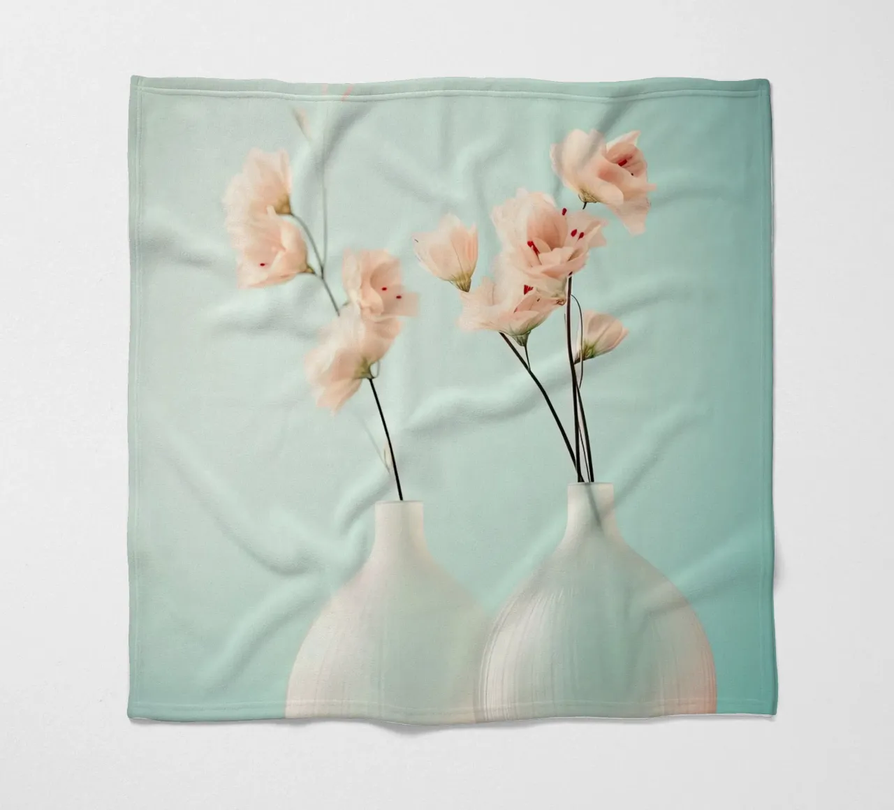 Una natura morta con sfondo blu coperta in pile da Imagine