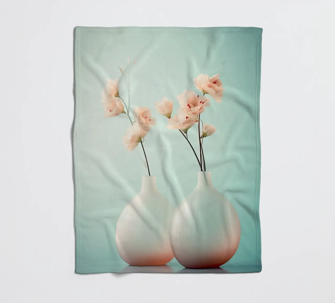 Una natura morta con sfondo blu coperta in pile da Imagine