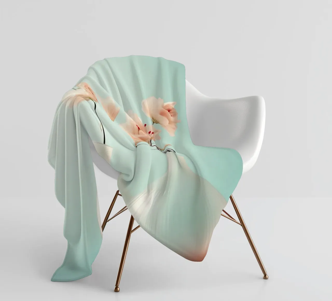 Una natura morta con sfondo blu coperta in pile da Imagine