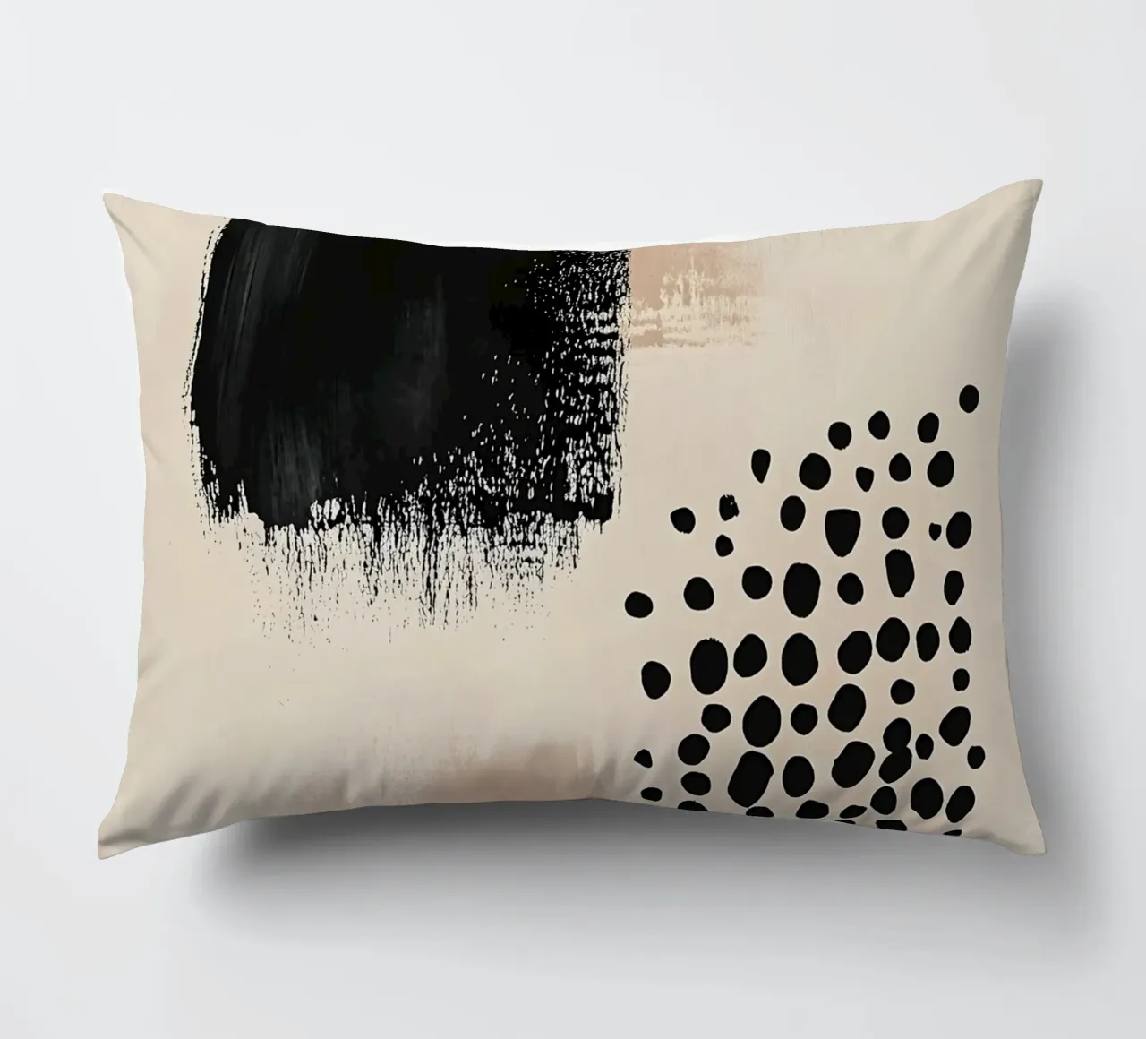 Black and Beige Abstract cuscino da Gypsy Galleria