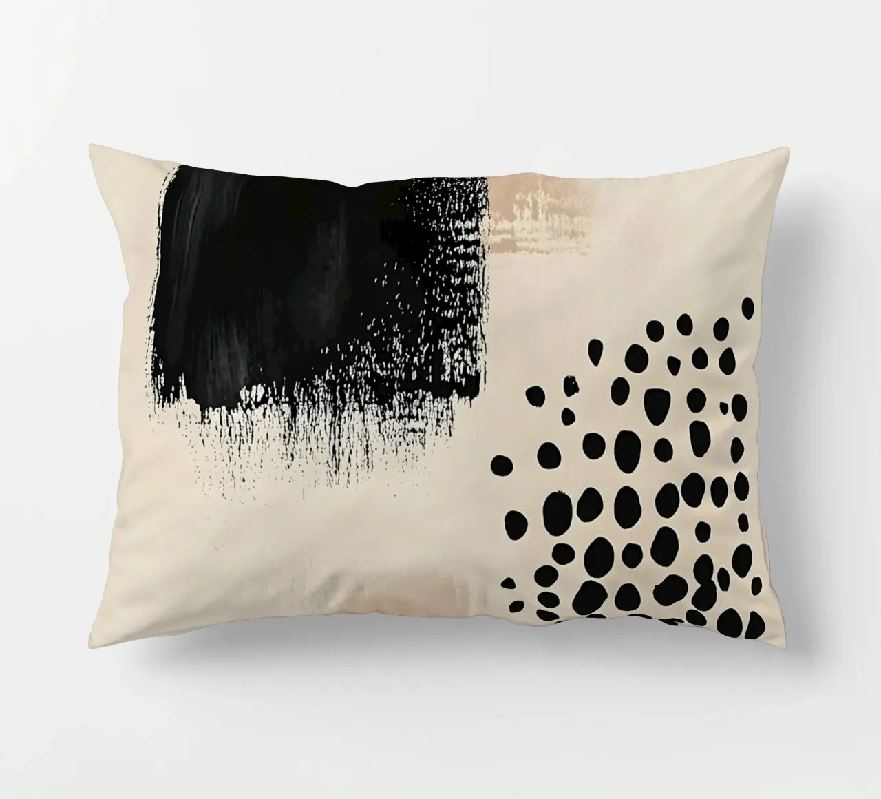 Black and Beige Abstract cuscino da Gypsy Galleria