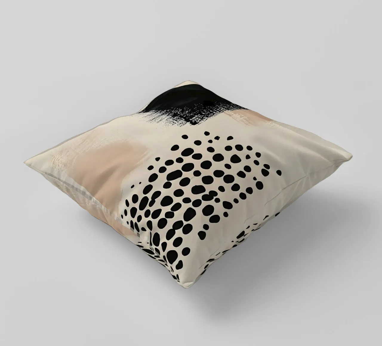 Black and Beige Abstract cuscino da Gypsy Galleria