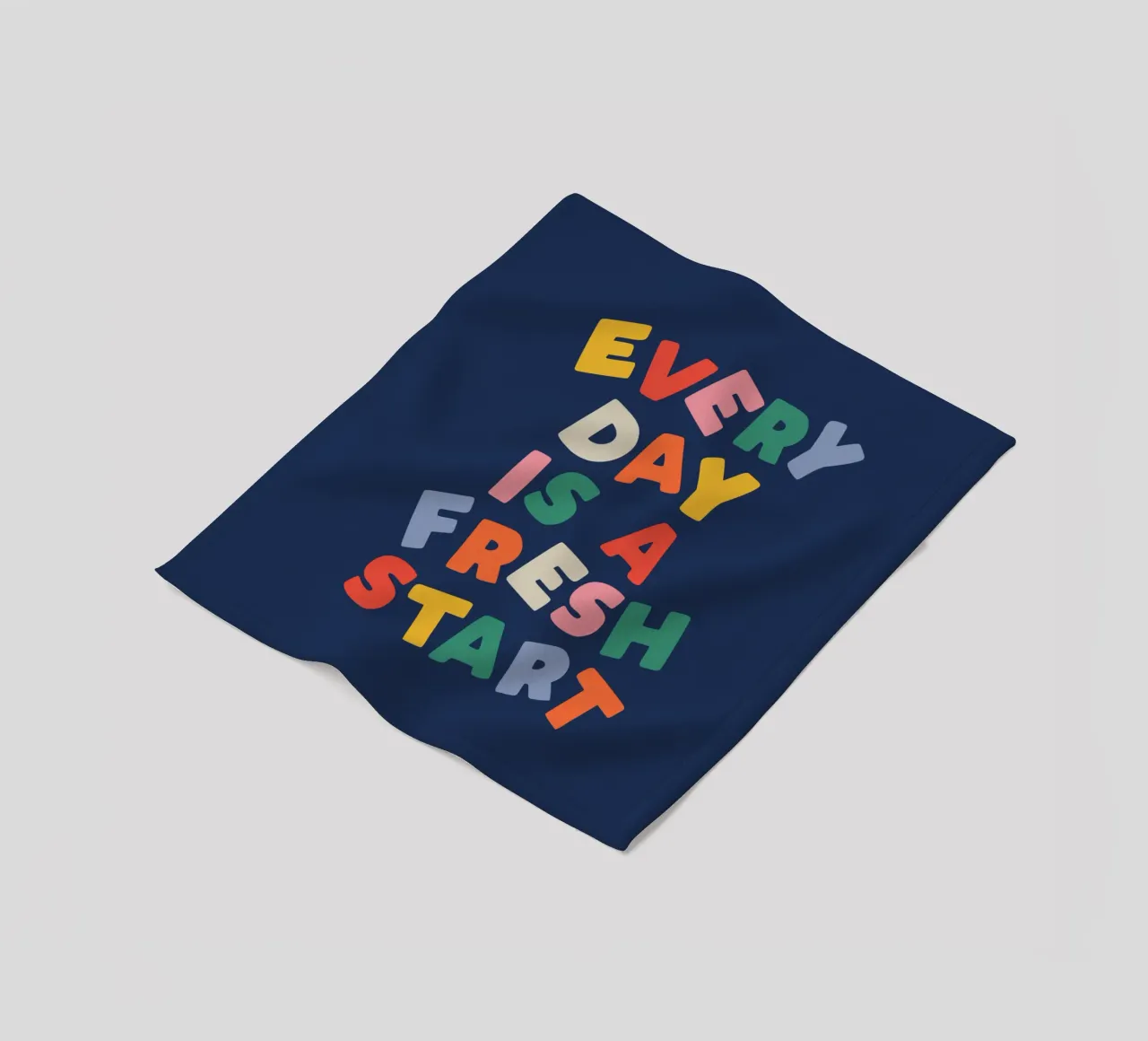 Every Day is a Fresh Start Rainbow Typography Design fleece blanket by THE MOTIVATED TYPE