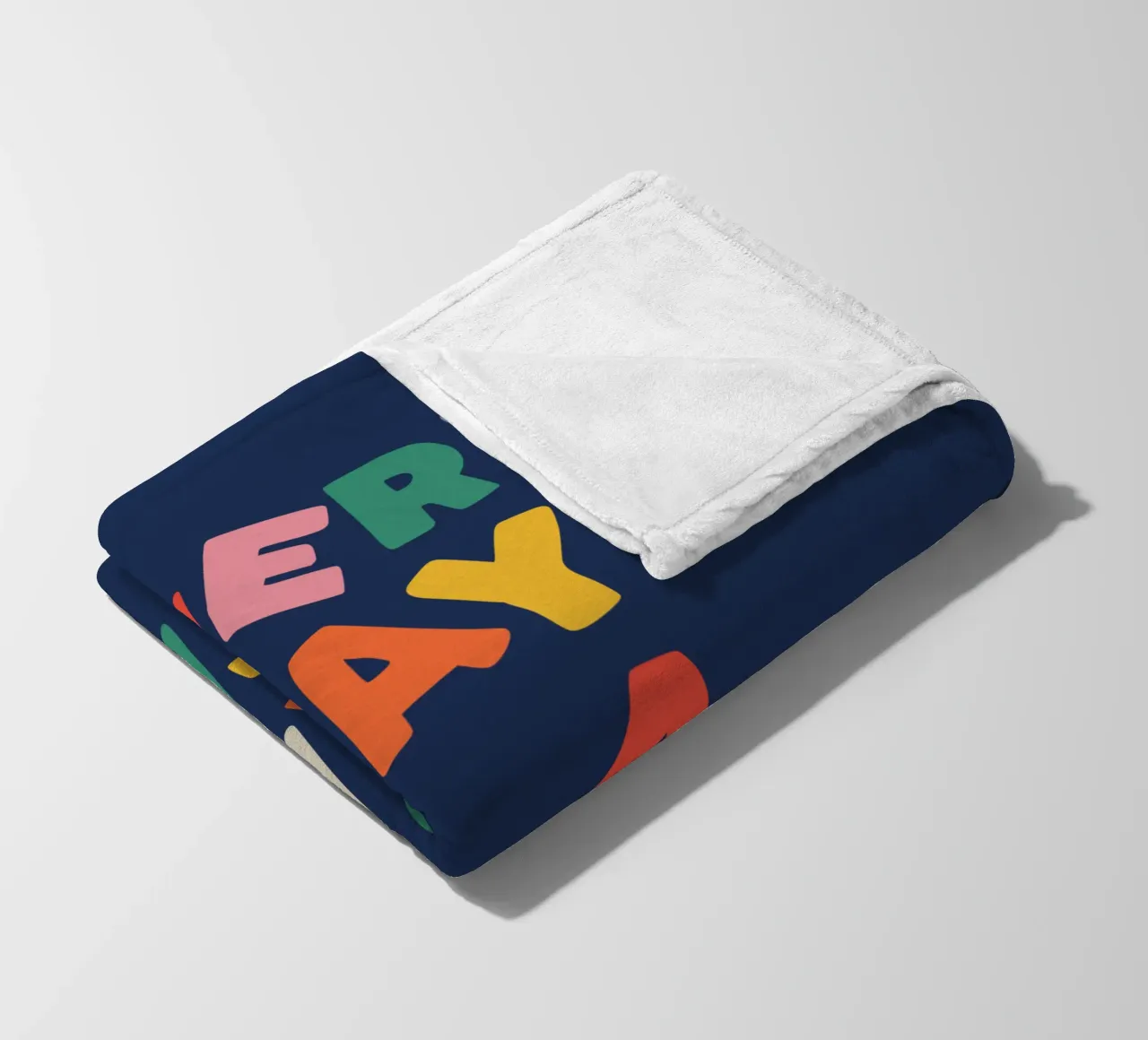 Every Day is a Fresh Start Rainbow Typography Design fleece blanket by THE MOTIVATED TYPE