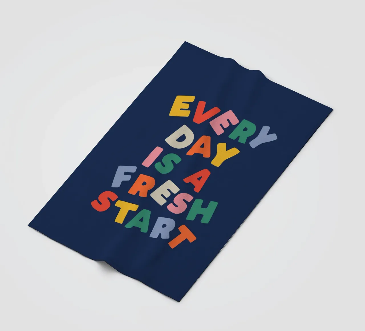 Every Day is a Fresh Start Rainbow Typography Design fleece blanket by THE MOTIVATED TYPE