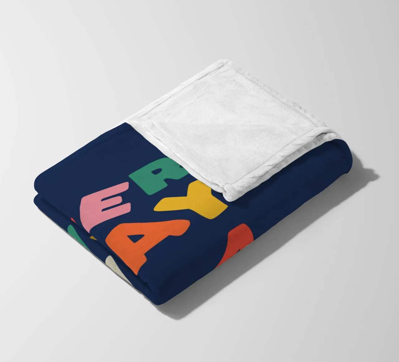 Every Day is a Fresh Start Rainbow Typography Design fleece blanket by THE MOTIVATED TYPE