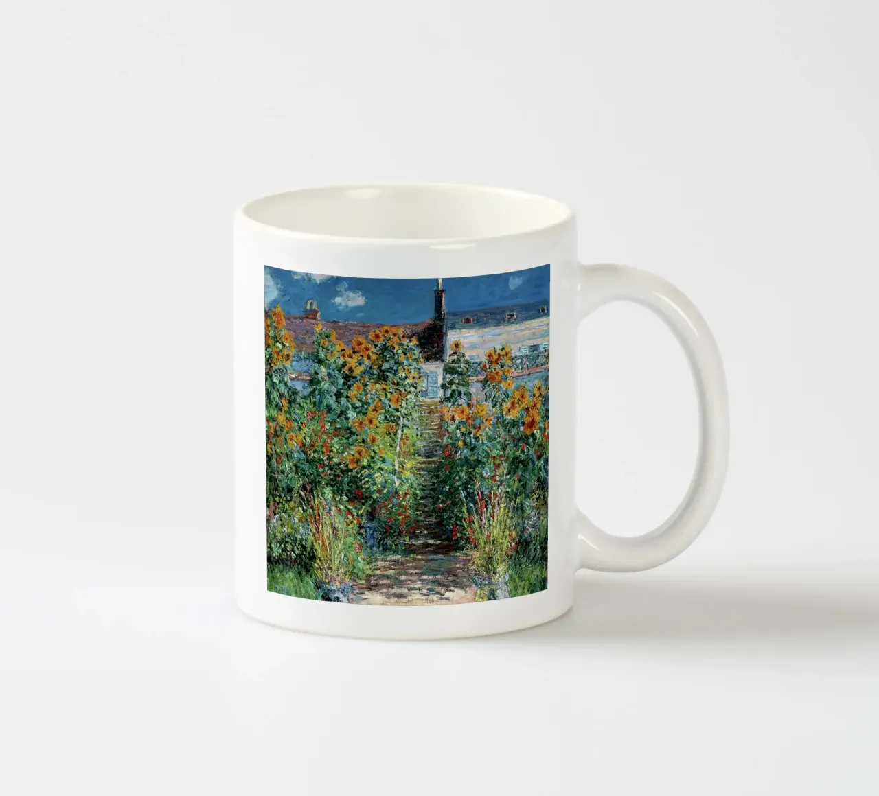 sunflowers behind phylla claude monet ceramic mug by belong shop
