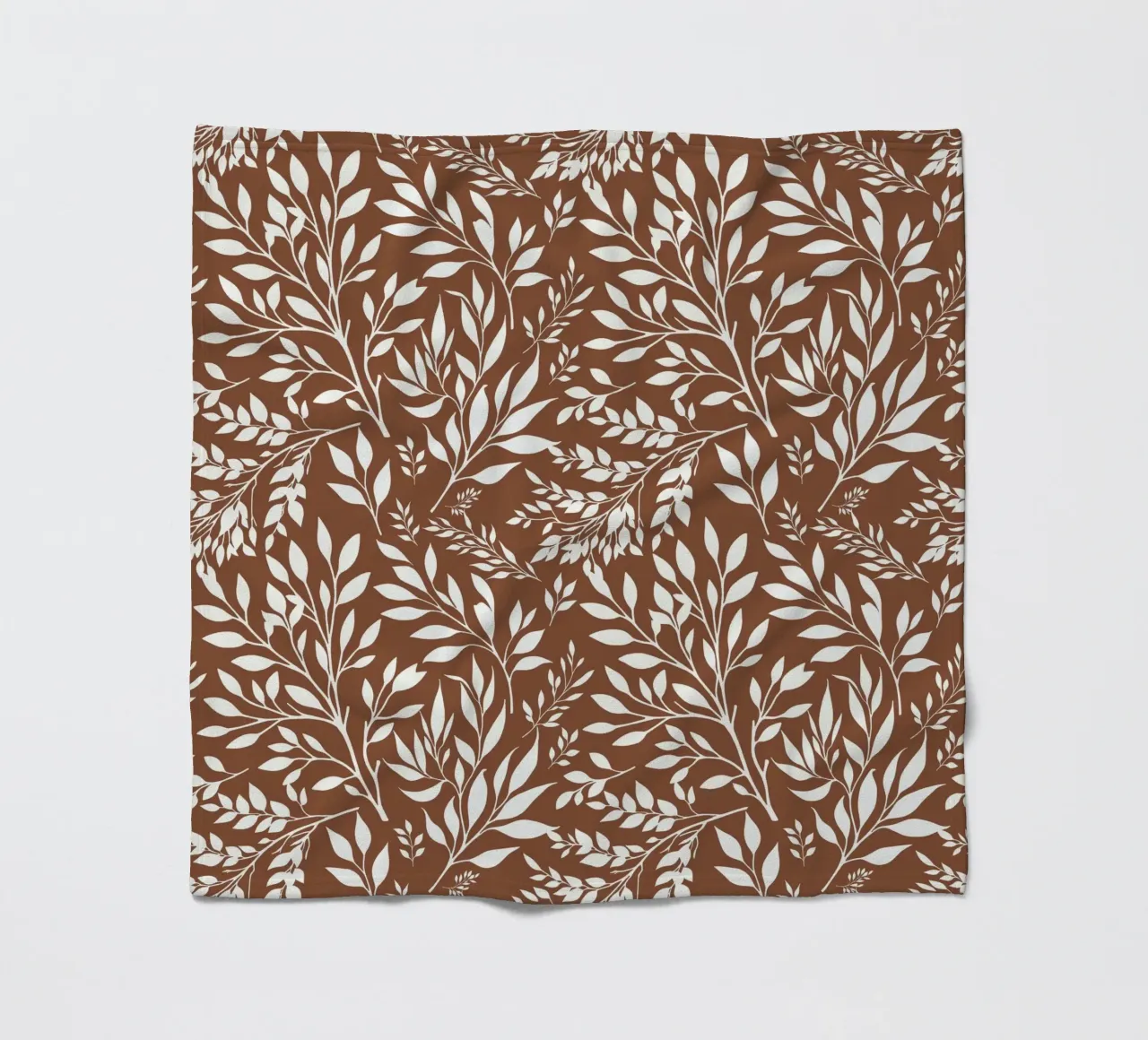 Branches Botanical Print Brown and White fleece blanket by SilverPegasus