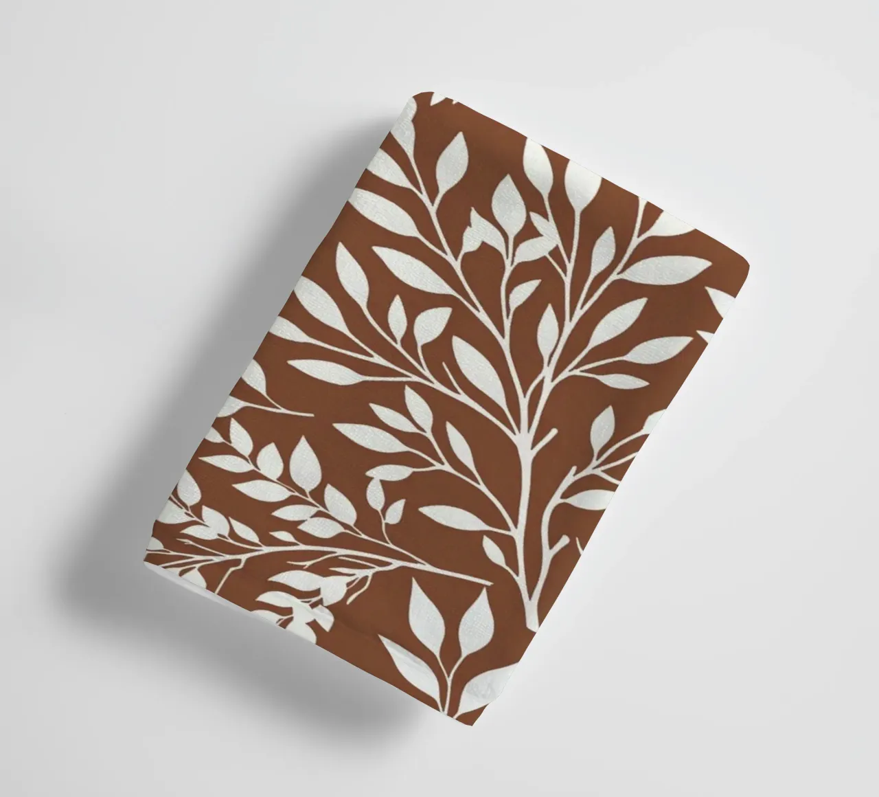 Takken Botanische print Bruin en Wit badhanddoek van SilverPegasus