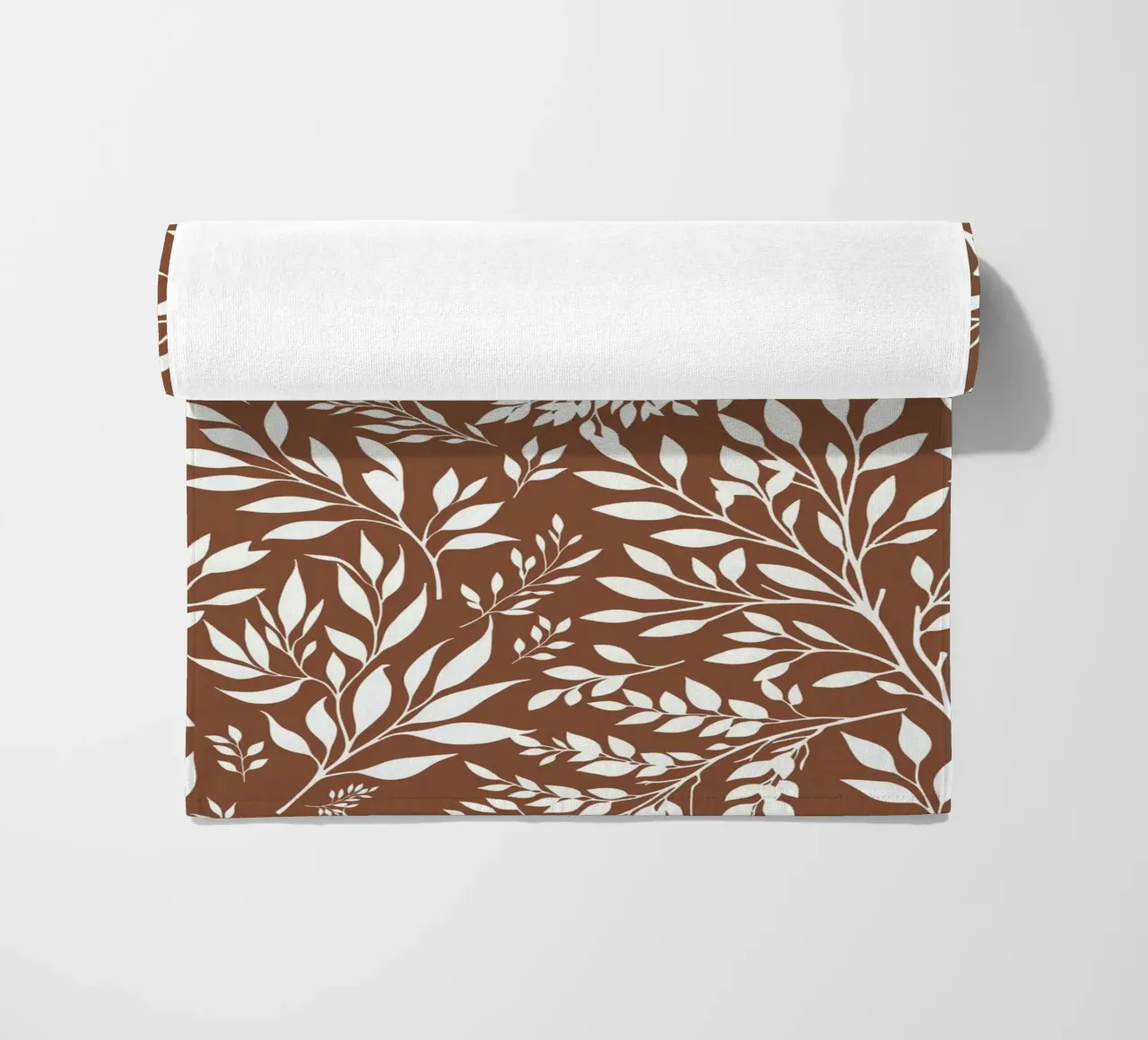Branches Botanical Print Brown and White beach towel by SilverPegasus