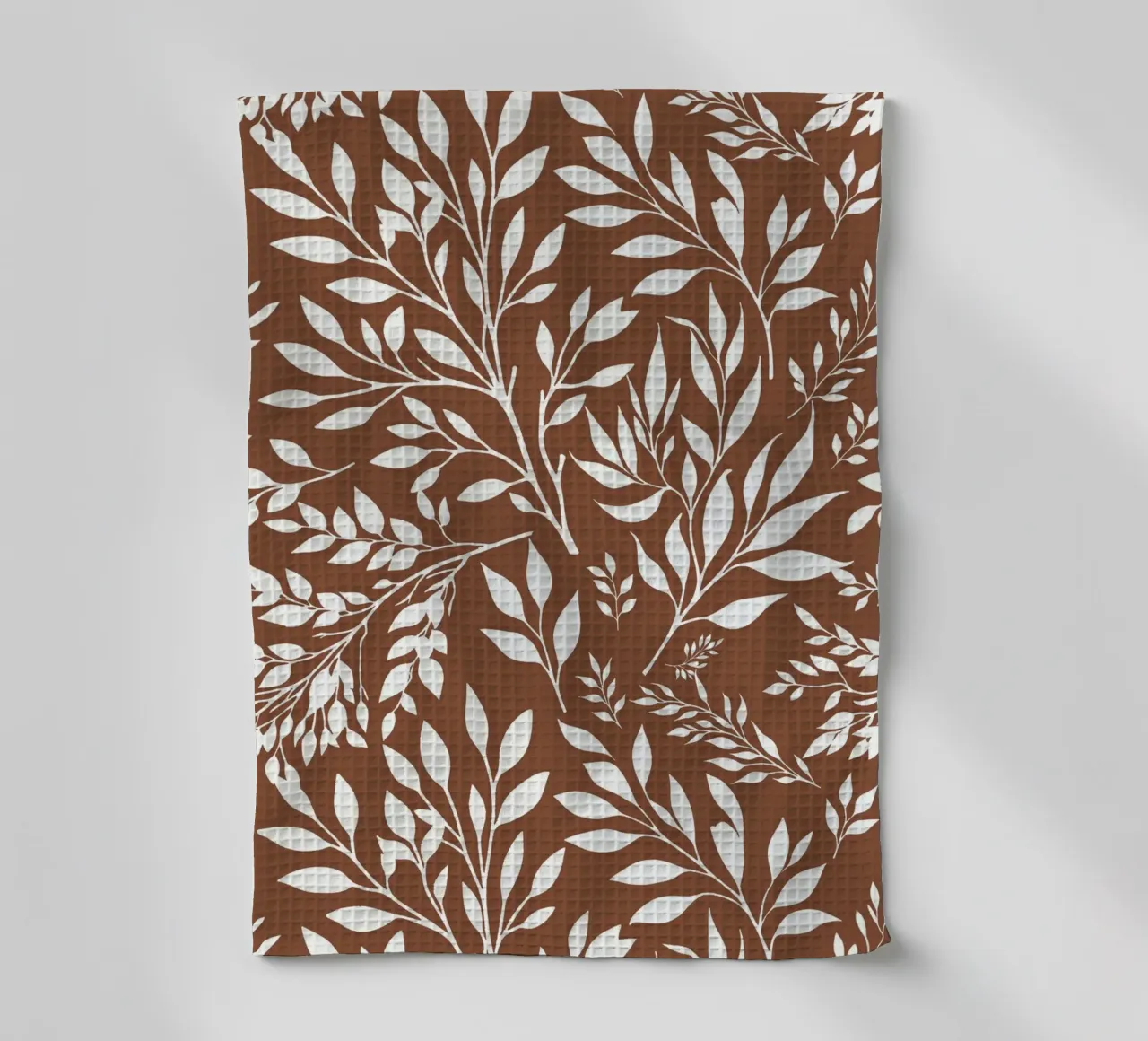 Branches Botanical Print Brown and White tea towel by SilverPegasus