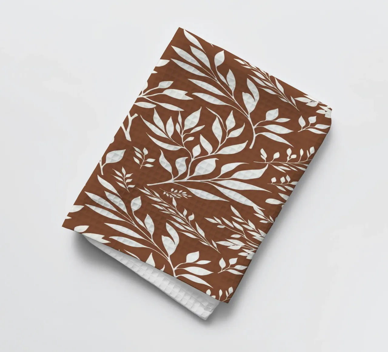 Branches Botanical Print Brown and White tea towel by SilverPegasus