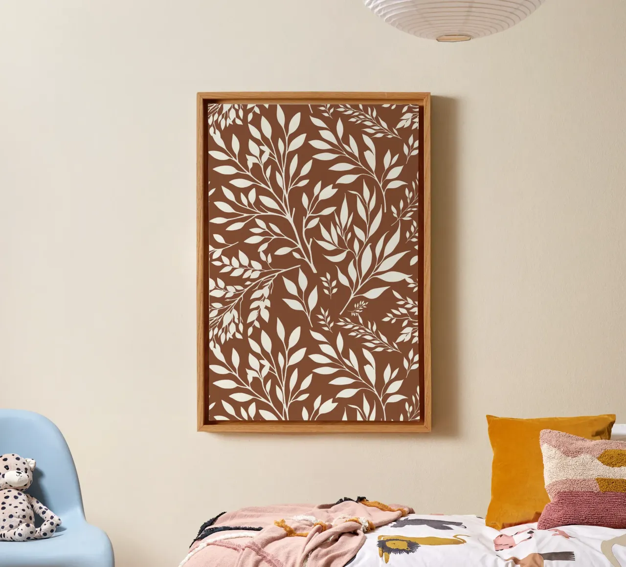Takken Botanische print Bruin en Wit canvas van SilverPegasus