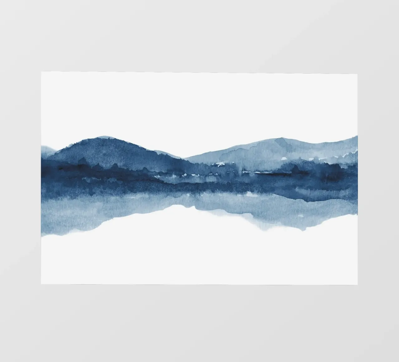Paesaggio astratto blu scuro ad acquerello pellicola backlit da NouveauPrints