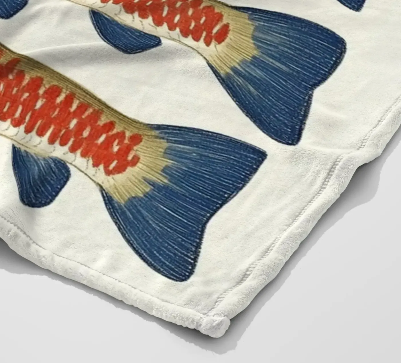 Four fish fleece blanket by Curious Canvas