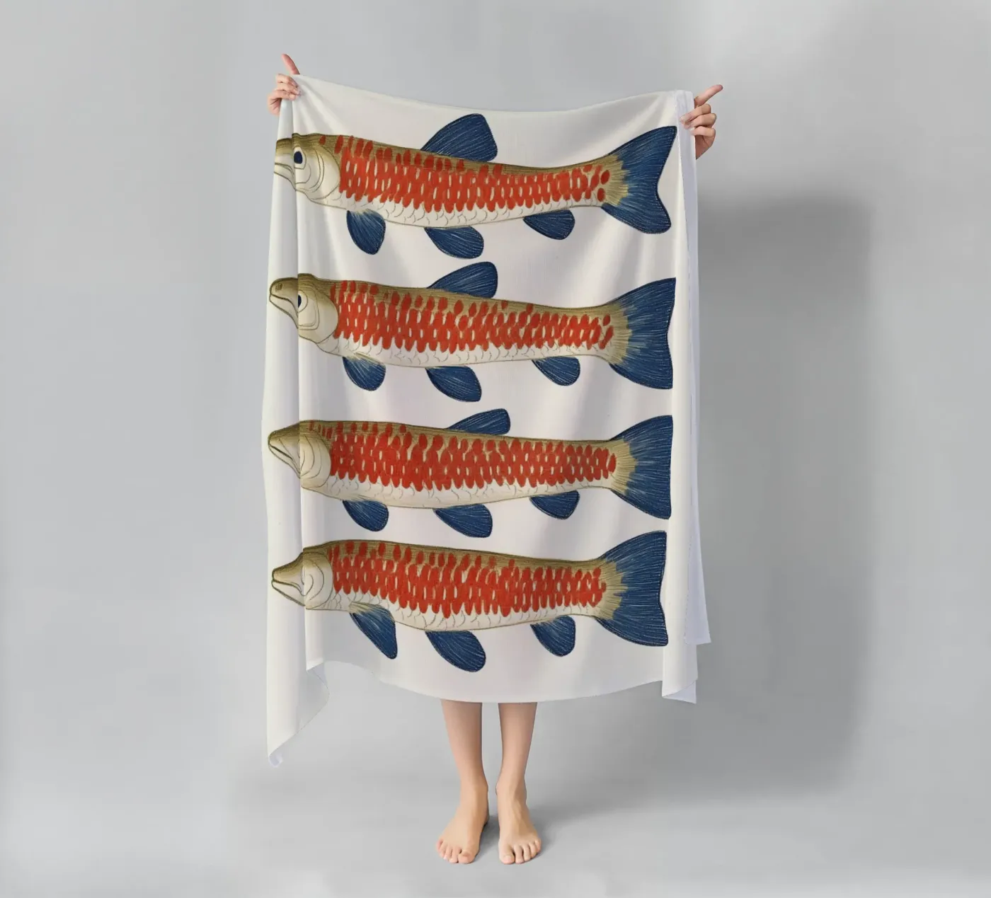 Quattro pesci telo mare da Curious Canvas