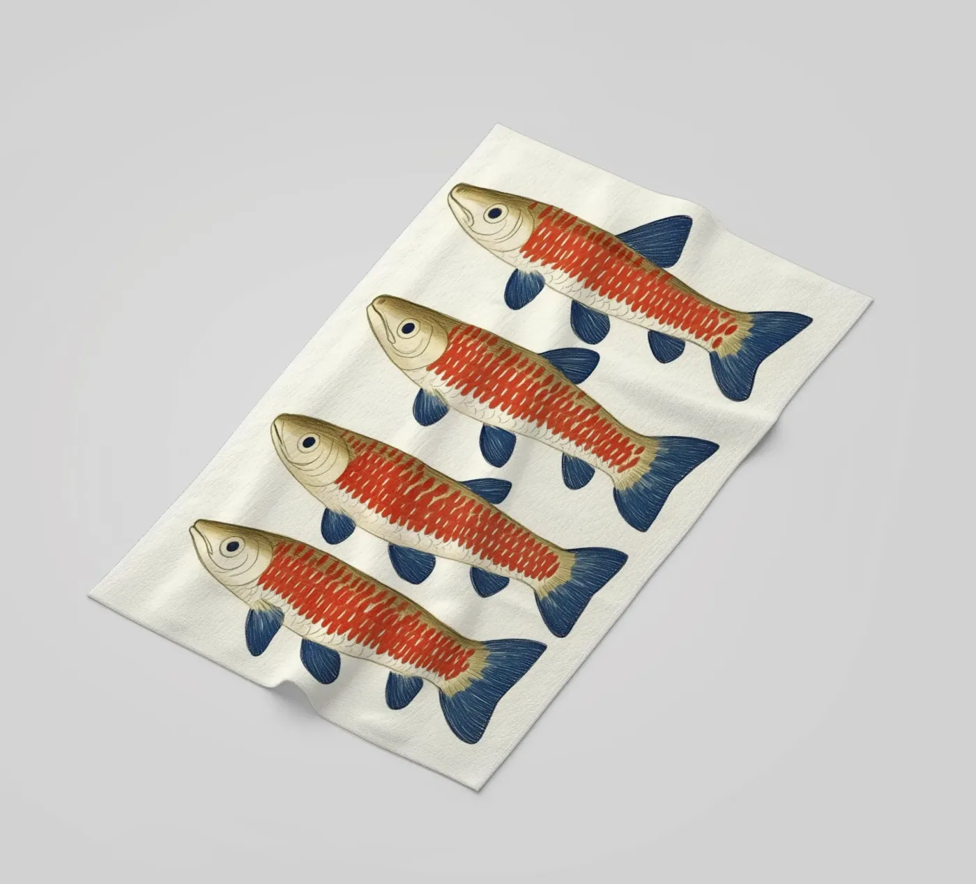 Quattro pesci telo mare da Curious Canvas