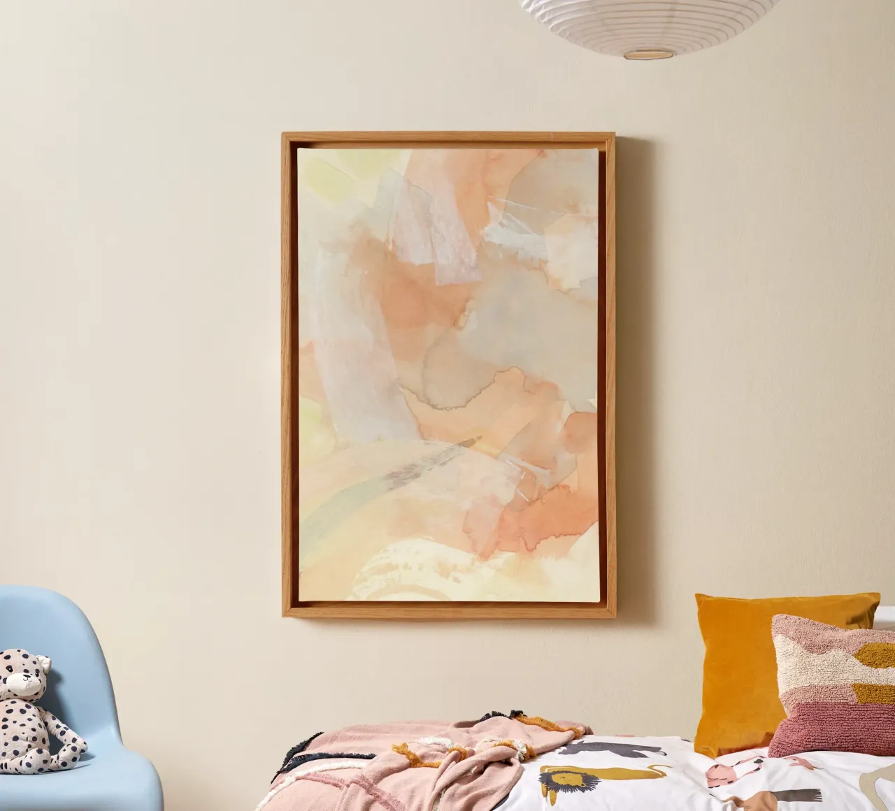 Pennellate di toni caldi 4 tela con Cornice a cassetta da NouveauPrints