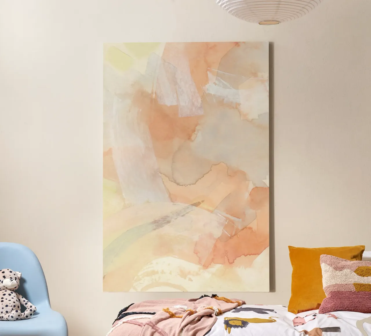 Pennellate di toni caldi 4 tela con Cornice a cassetta da NouveauPrints