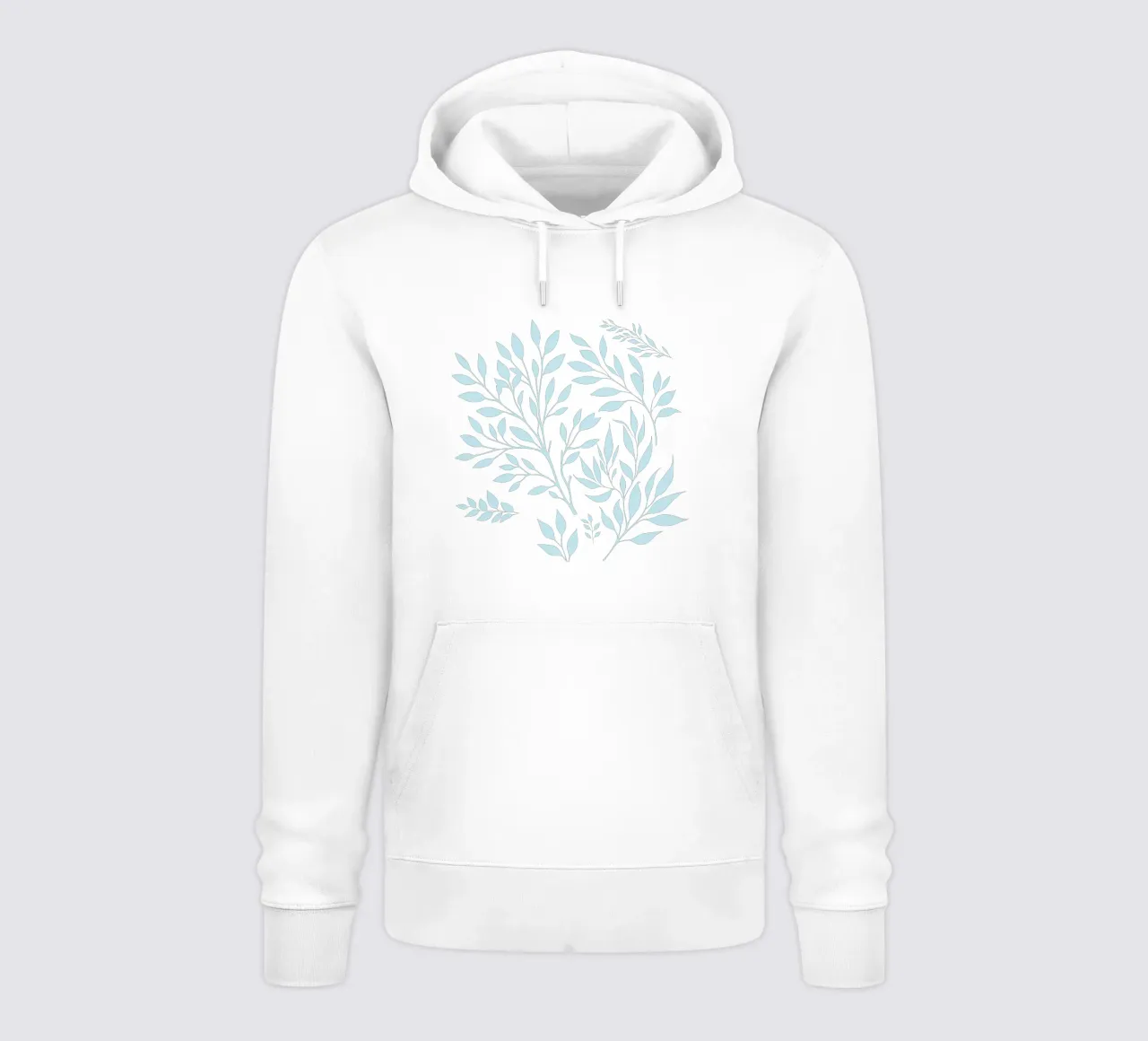 Estampado Botánico Ramas Azul Claro sudadera con capucha de SilverPegasus