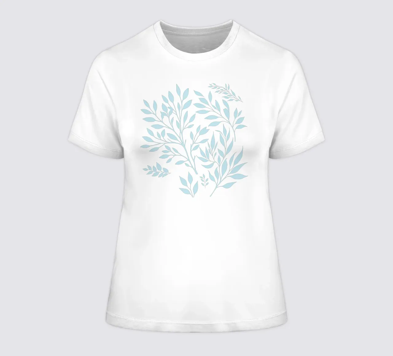Zweige Botanischer Druck Hellblau Frauen T-Shirt von SilverPegasus