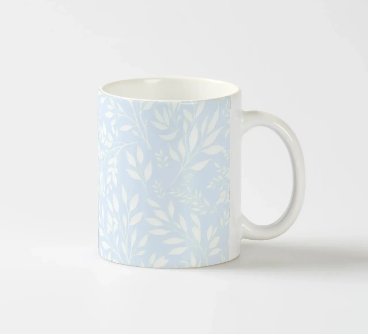 Takken Botanische Print Lichtblauw keramische mok van SilverPegasus