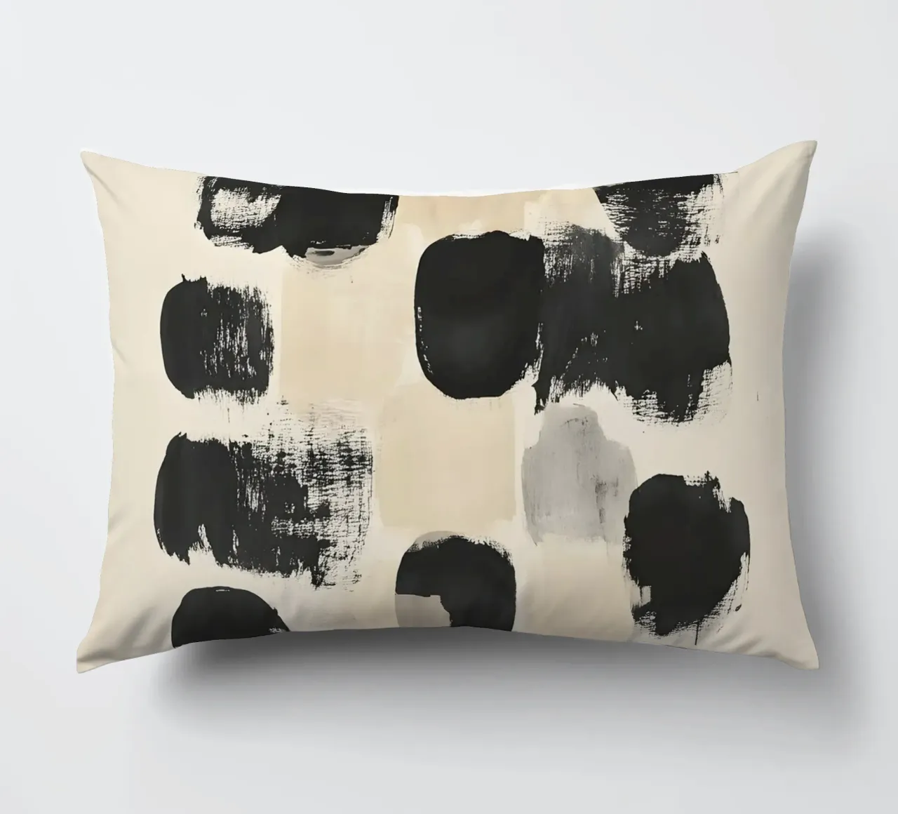 Black and Beige Abstract cuscino da Gypsy Galleria