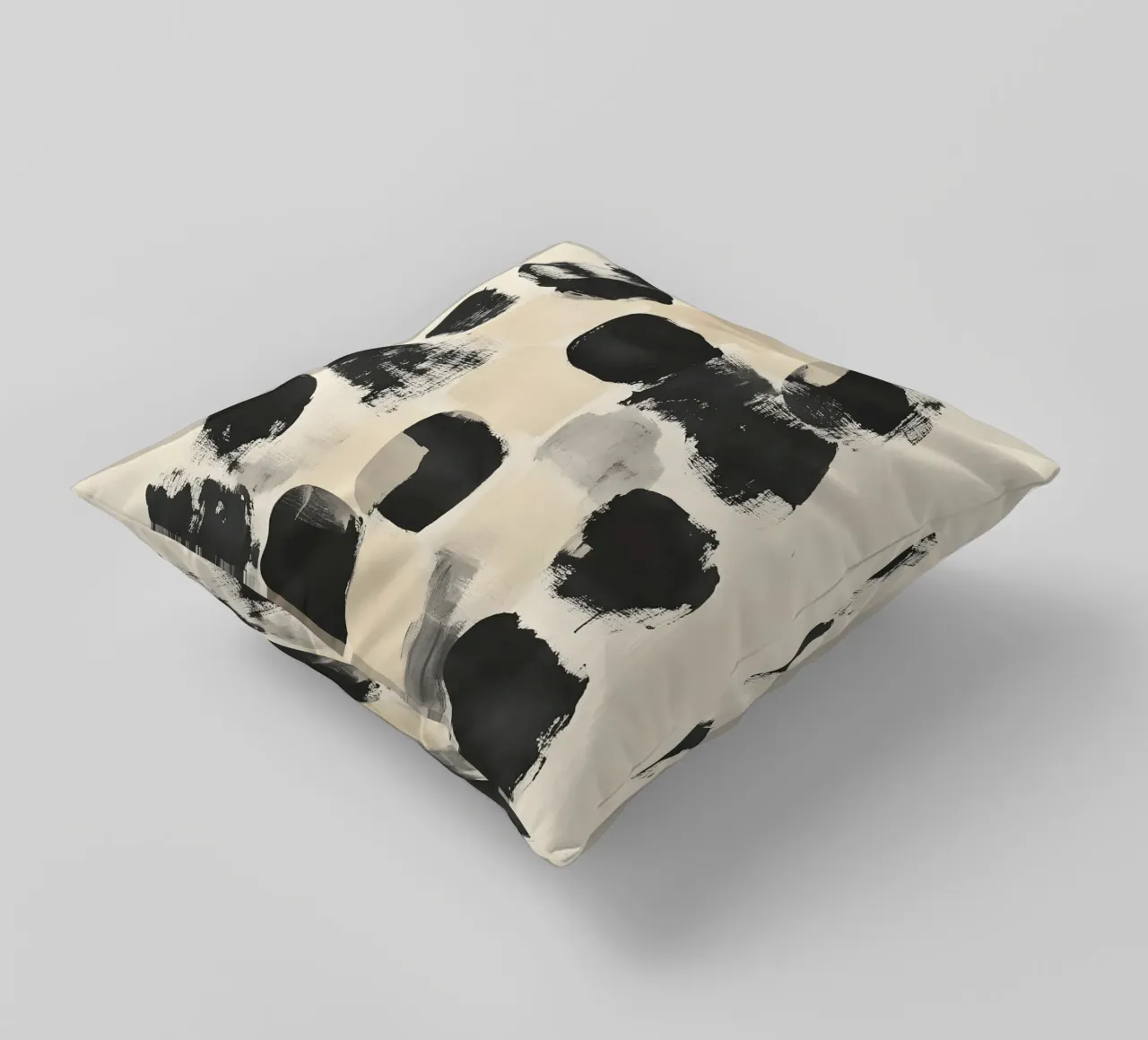 Black and Beige Abstract cuscino da Gypsy Galleria