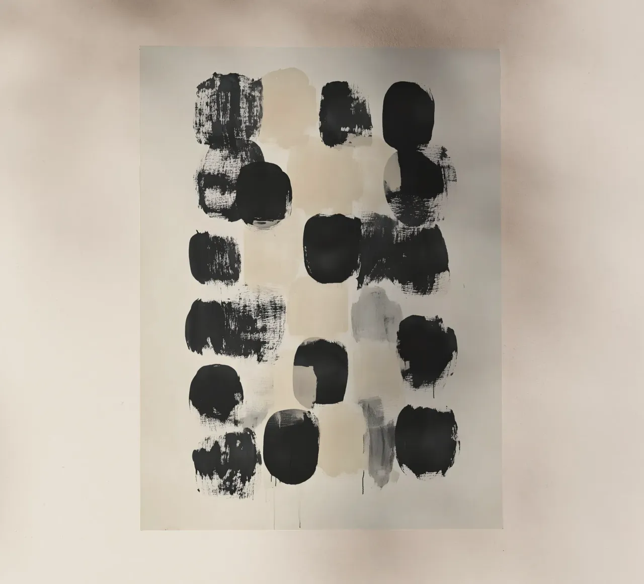 Black and Beige Abstract pellicola backlit da Gypsy Galleria