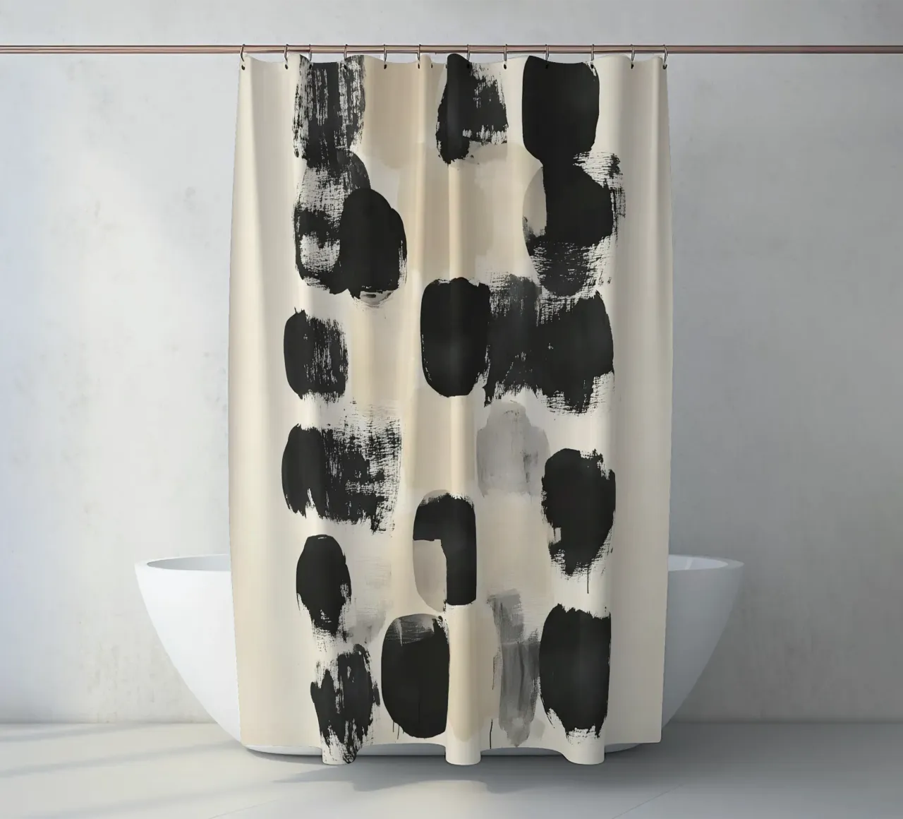 Black and Beige Abstract tenda da doccia da Gypsy Galleria