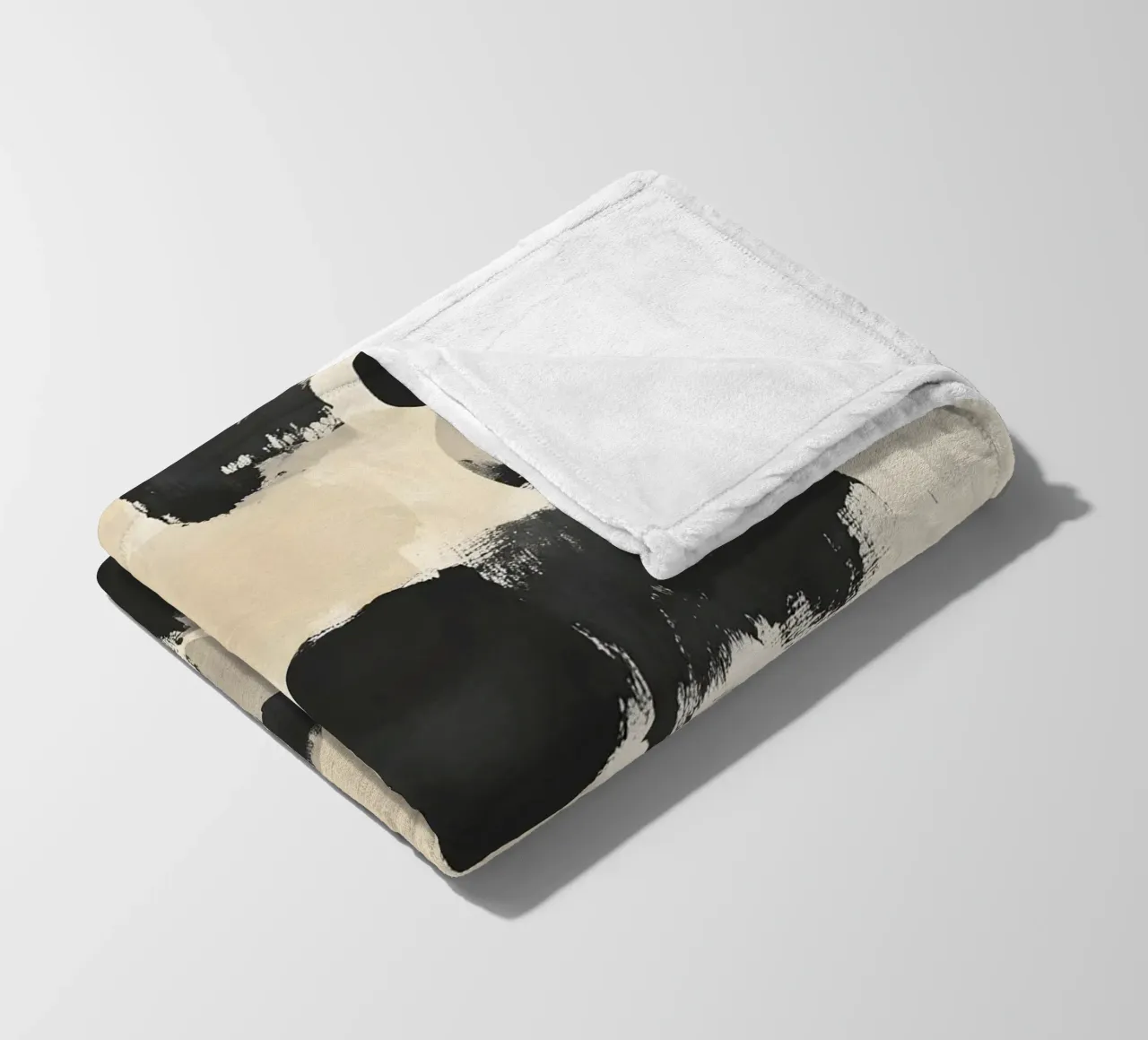 Black and Beige Abstract coperta in pile da Gypsy Galleria