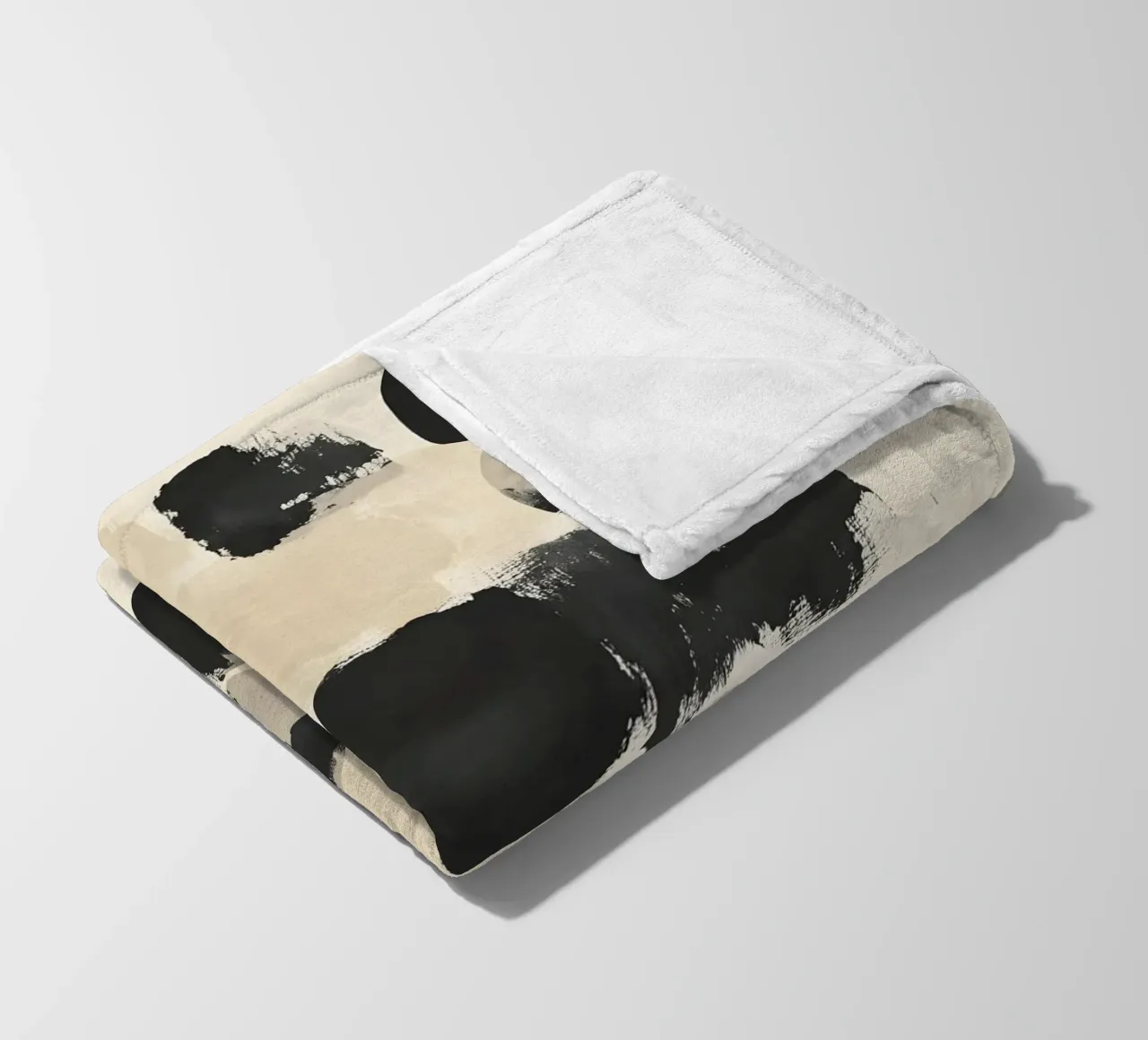 Black and Beige Abstract coperta in pile da Gypsy Galleria