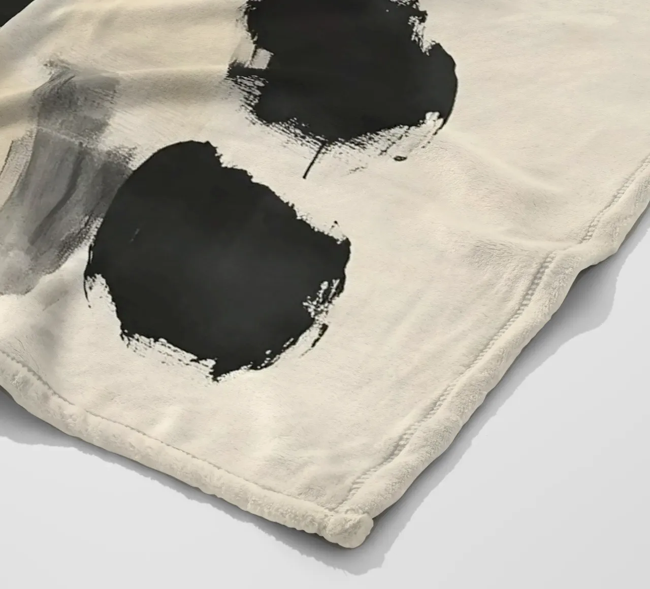 Black and Beige Abstract coperta in pile da Gypsy Galleria